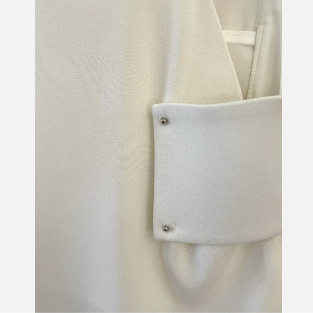 Derek Lam 10 Crosby Women's Sz 4 White Downtown Cut-Out Crepe Tank $455 - Picture 4 of 10